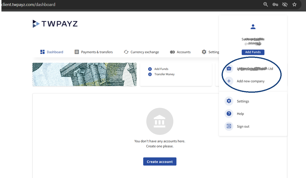 select account