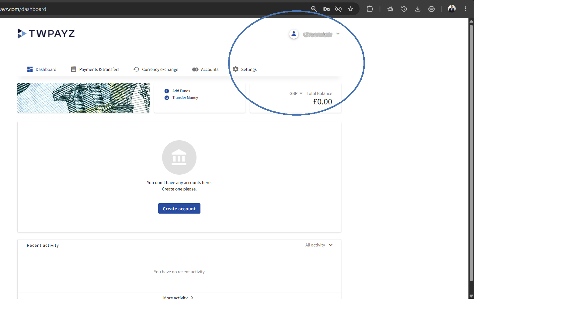select account